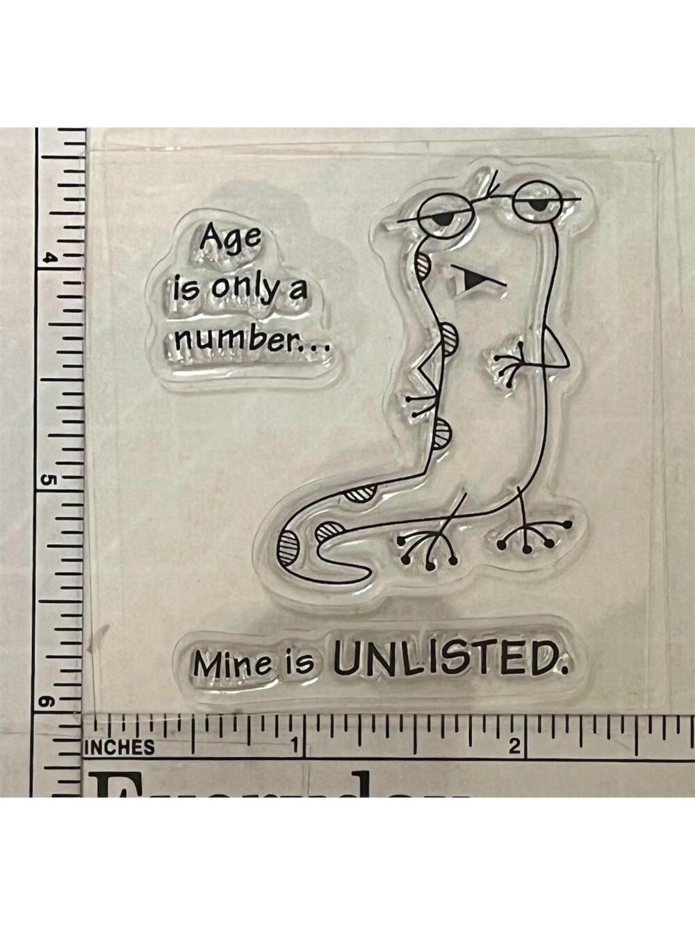 Gecko Funny Sentiment Clear Stamp Set Age Is Only A Number Card Making